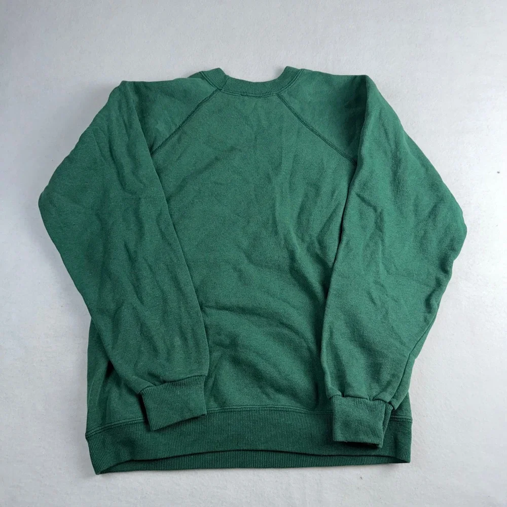 Vintage‎ 80s Mickey Mouse Kids Green Raglan Sweatshirt Disney Graphic Pullover